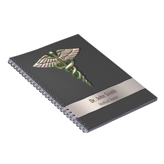 Cuaderno Caducto médico Holográfico 3D cromado (Lado Derecho)