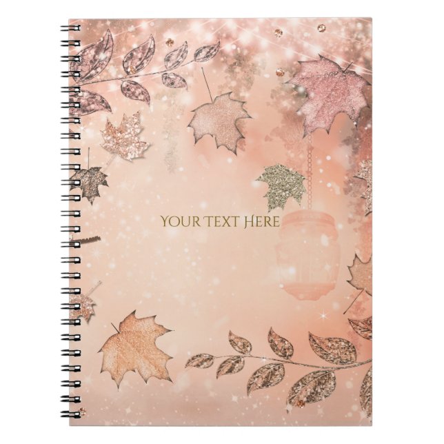 Cuaderno Cae brillo Hojas de invierno Otoño dorado Invierno (Frente)