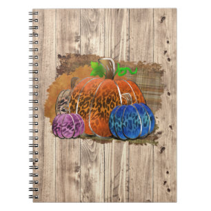 Cuaderno Cae Leopardo Imprimir Las Calabazas De Otoño En La