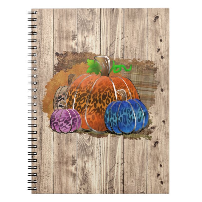 Cuaderno Cae Leopardo Imprimir Las Calabazas De Otoño En La (Frente)