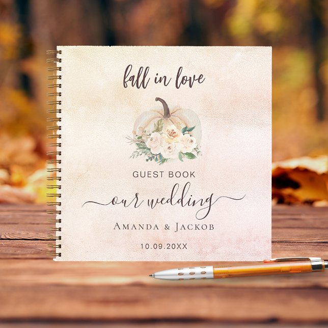 Cuaderno Caen las flores de crema de calabaza del boda del  (Subido por el creador)