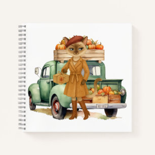 Cuaderno Caer con calabaza para los amantes del gato