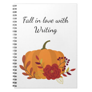 Cuaderno Caer enamorada de la calabaza de escritura con flo