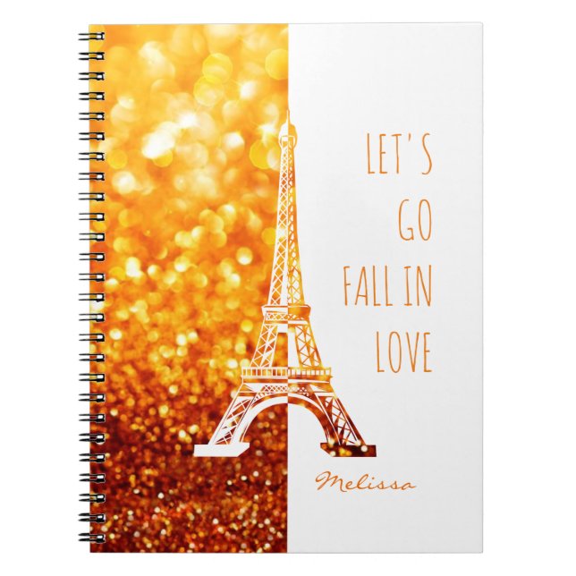 Cuaderno Caer enamorada de París | Torre Eiffel Romántica (Frente)