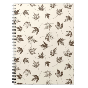 Cuaderno Caer hojas de arce en crema - patrón sin costura.