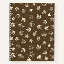 Cuaderno Caer hojas de arce sobre marrón - sin costuras.
