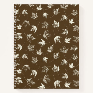 Cuaderno Caer hojas de arce sobre marrón - sin costuras.