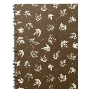 Cuaderno Caer hojas de arce sobre marrón - sin costuras.