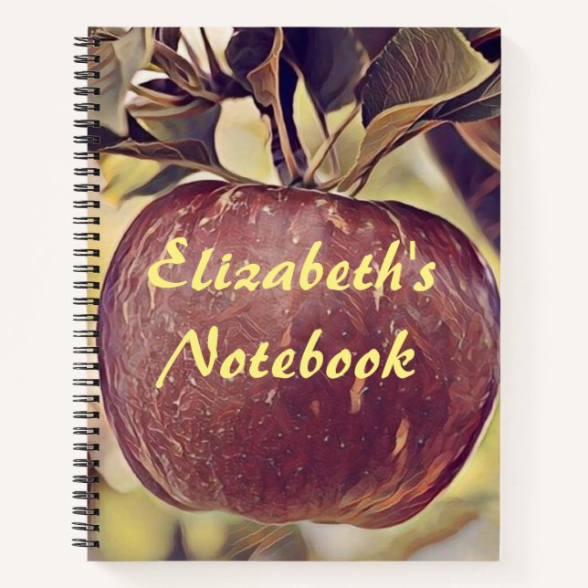 Cuaderno Caer manzana roja y dejar acuarela (Anverso)