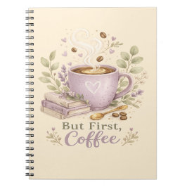 Cuaderno Café Acuarela de Lavanda Acogedor