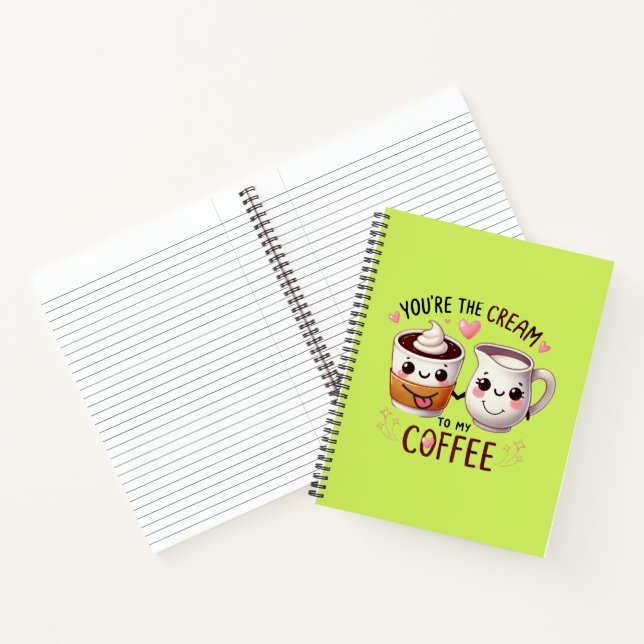 Cuaderno Café+Amor+Crema+Bloc de notas+Reproducción+Regalo (Interior)