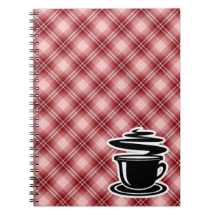 Cuaderno Café caliente de la tela escocesa roja