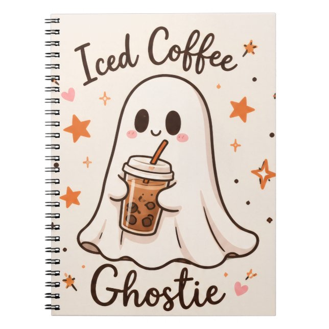 Cuaderno Café con Hielo Fantasmita - Halloween Lindo  (Frente)