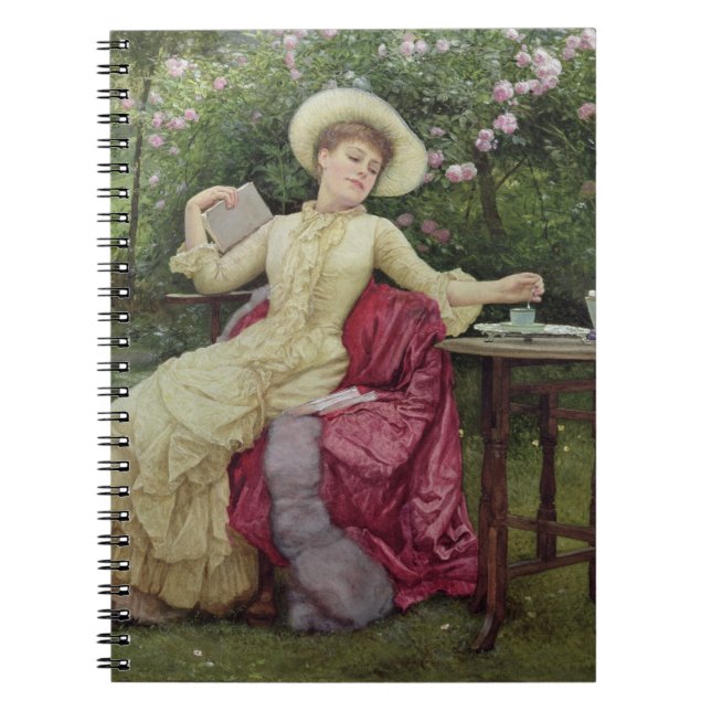 Cuaderno Café de consumición y lectura en el jardín (w/c (Frente)