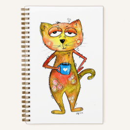 Cuaderno Café de gato tierno y caprichoso