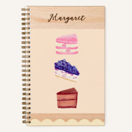 Cuaderno Café de Postres Pasteles Lindos con Nombre