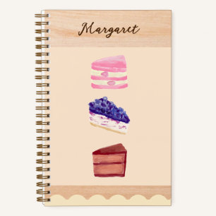 Cuaderno Café de Postres Pasteles Lindos con Nombre