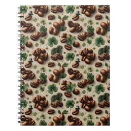 Cuaderno Café del Día de San Patricio y Patrón de Trébol