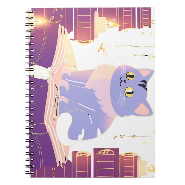 Cuaderno Café del gato de la biblioteca (Frente)