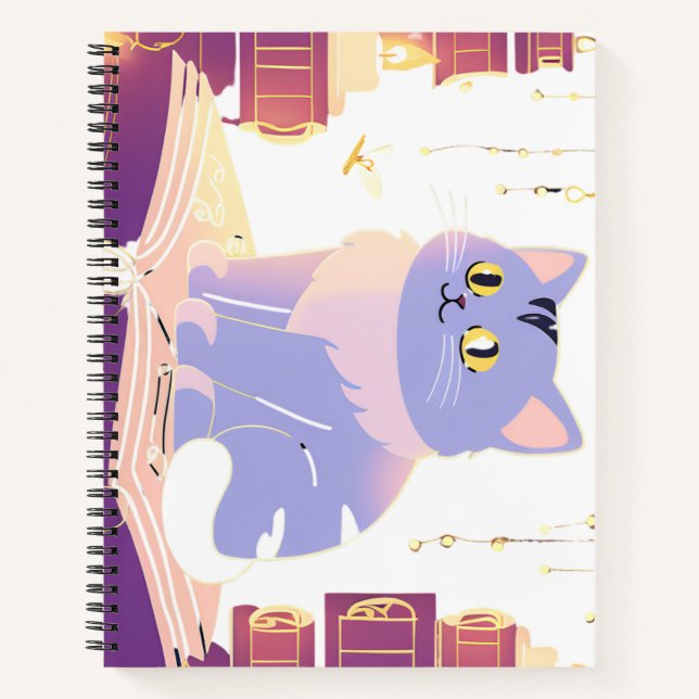 Cuaderno Café del gato de la biblioteca (Anverso)