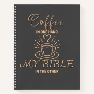 Cuaderno Café En Una Mano Mi Biblia En La Otra
