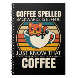 Cuaderno Café gato sarcástico adicto a la cafeína Lover