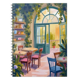 Cuaderno Café Jardín | Pintura de Acuarela Botánica