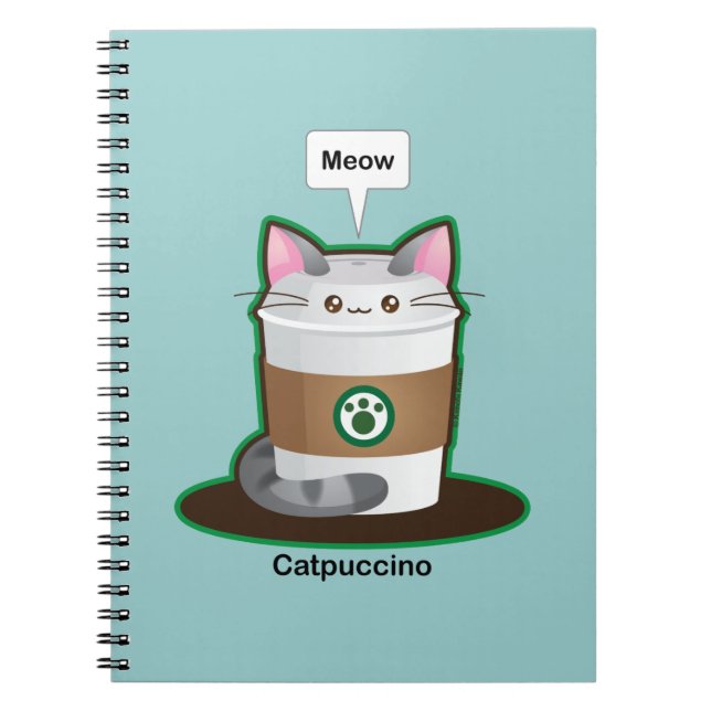 Cuaderno Café lindo del gato (Frente)