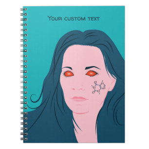 Cuaderno Café Lover Chica Caffeine Tattoo Personalizado Tex