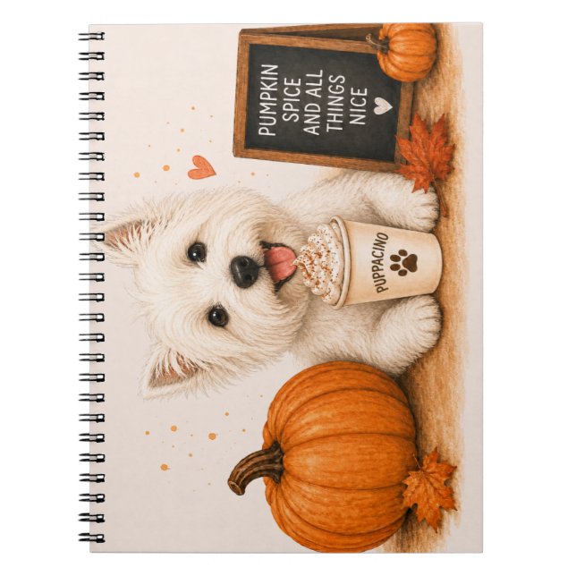 Cuaderno Café Otoño Westie (Frente)