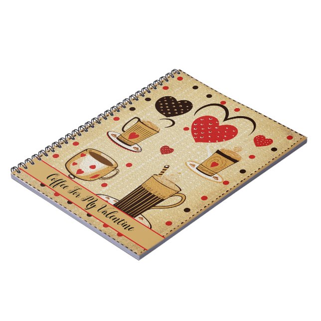 Cuaderno Café Para Mis Corazones Personalizados De San Vale (Lado Izquierdo)