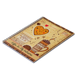 Cuaderno Café Para Mis Corazones Personalizados De San Vale