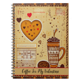 Cuaderno Café Para Mis Corazones Personalizados De San Vale