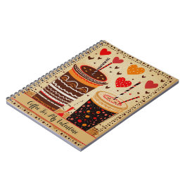 Cuaderno Café Para Mis Corazones Personalizados De San Vale