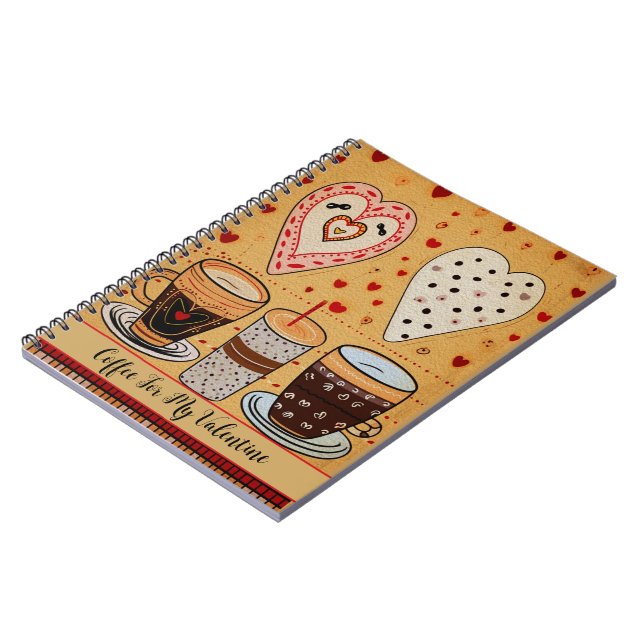 Cuaderno Café Para Mis Corazones Personalizados De San Vale (Lado Izquierdo)