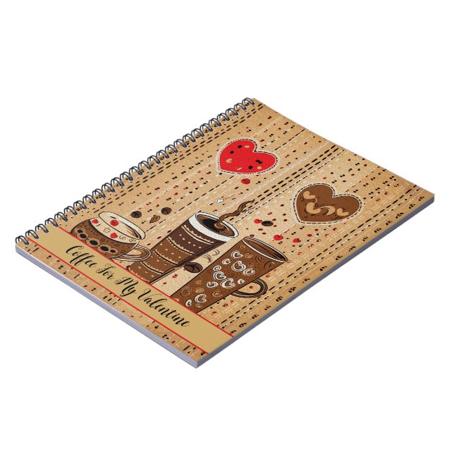 Cuaderno Café Para Mis Corazones Personalizados De Valentin (Lado Izquierdo)