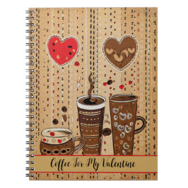 Cuaderno Café Para Mis Corazones Personalizados De Valentin