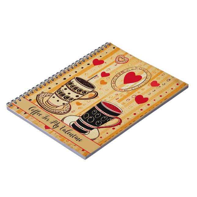 Cuaderno Café Para Mis Corazones Personalizados De Valentin (Lado Izquierdo)