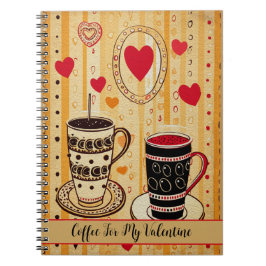 Cuaderno Café Para Mis Corazones Personalizados De Valentin