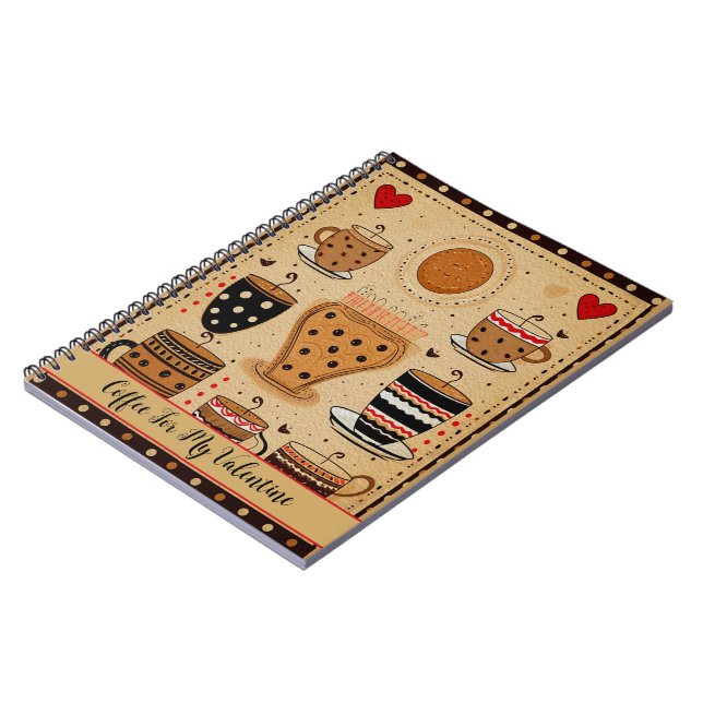 Cuaderno Café Para Mis Corazones Personalizados De Valentin (Lado Izquierdo)