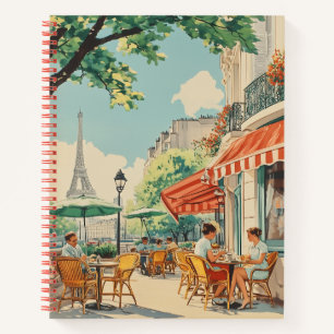 Cuaderno Café parisino con vistas a Eiffel