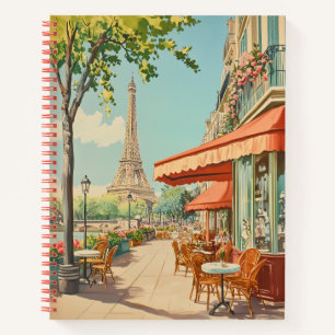 Cuaderno Café parisino con vistas a Eiffel