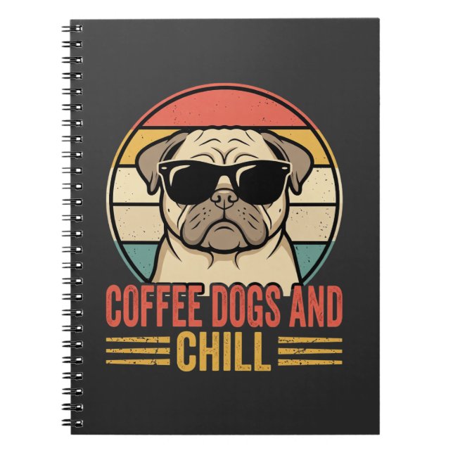 Cuaderno Café Perros y Pug Retro Chill (Frente)