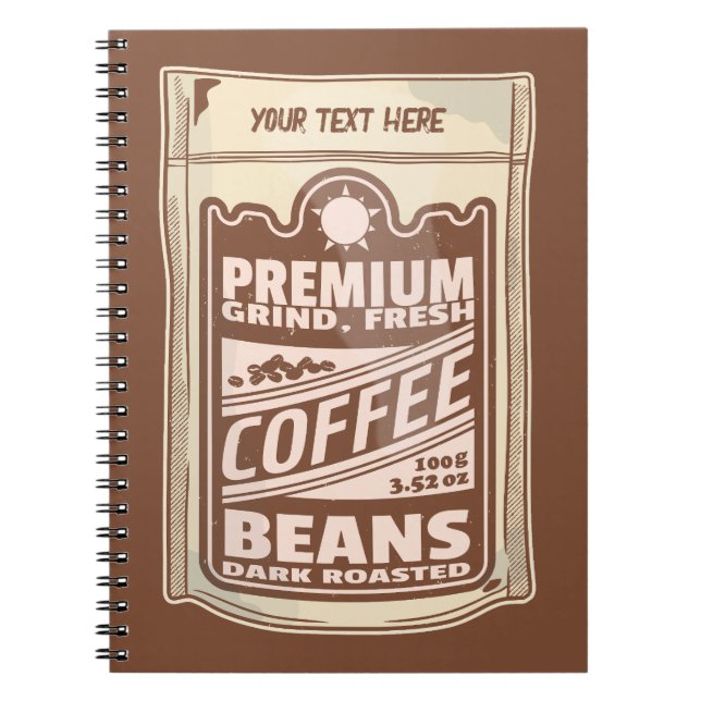 Cuaderno Café poster de café premium frijol café Barista (Frente)