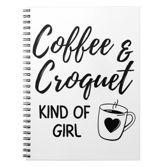 Cuaderno Café y chica de croquet. (Frente)