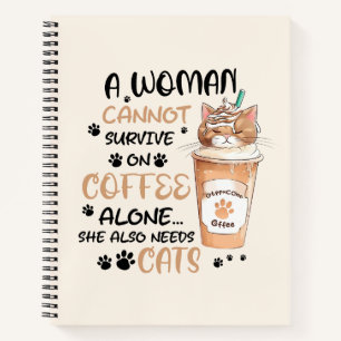 Cuaderno Café y gatos - Arte Cute Kawaii