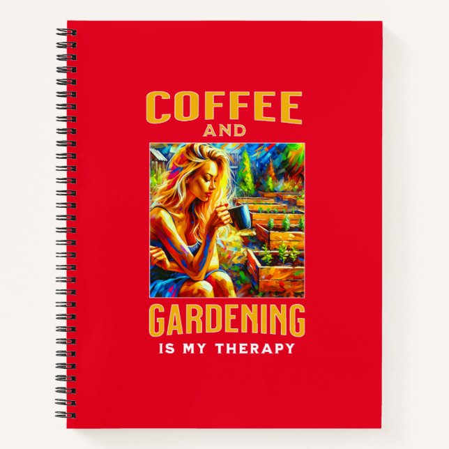 Cuaderno Café y jardinería es mi terapia (Anverso)