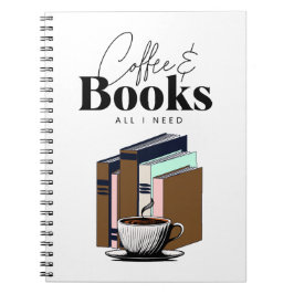 Cuaderno Café y Libros es Todo lo que Necesito Vintage