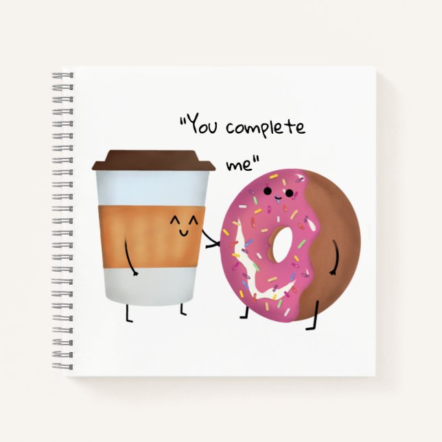 Cuaderno Café y pareja completa de donut (Anverso)