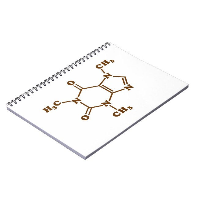 Cuaderno Cafeína Café Fórmula Química Molecular (Lado Izquierdo)